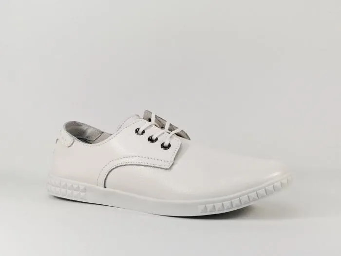 Derby souple cuir blanc à lacets MORANS Wiver pour femme